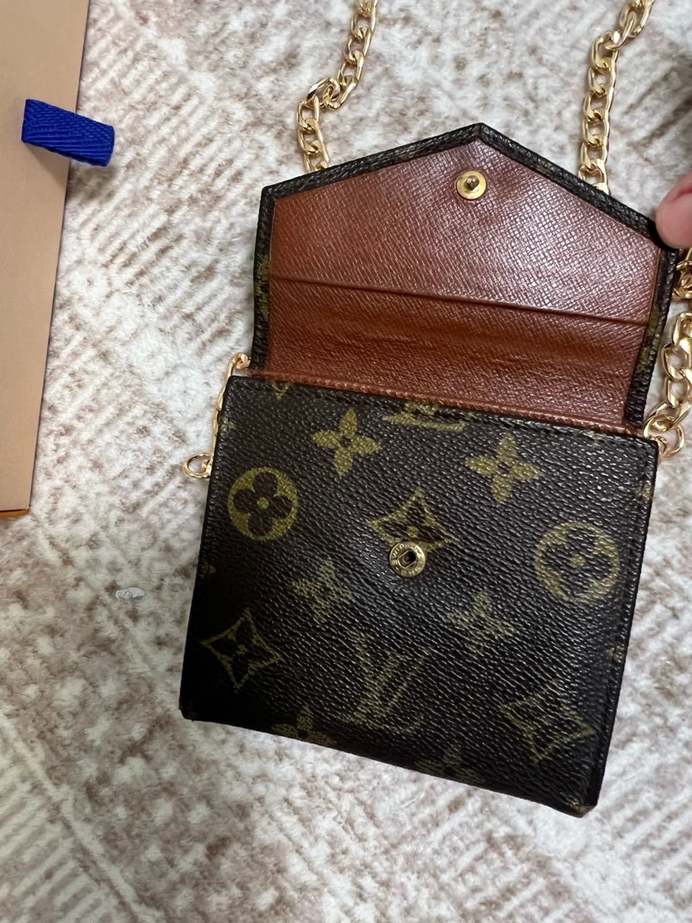 Louis Vuitton Brown Monogram Mini Crossbody with Gold Chain